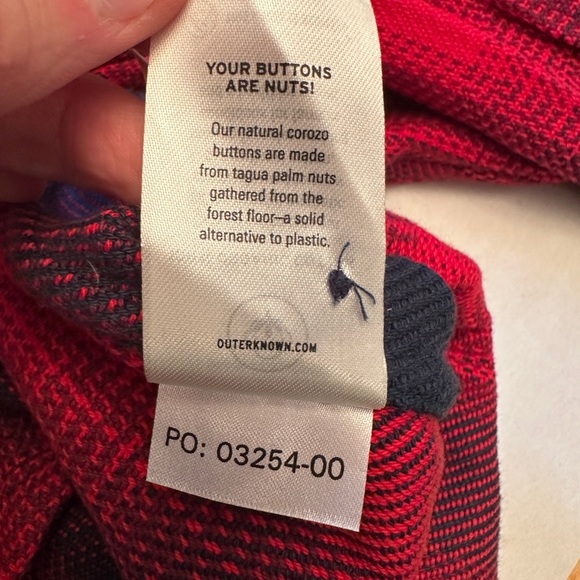 Outerknown Blanket Shirt Women’s XL/XXL Red Blue Button Up Heavy Twill Shacket - Picture 7 of 10